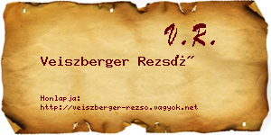 Veiszberger Rezső névjegykártya